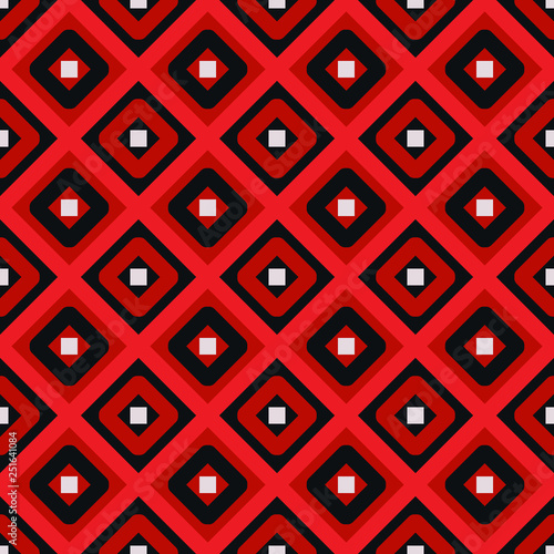 Bright seamless pattern with colorful geometric elements.