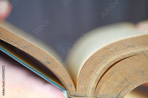 Man reads book closeup
