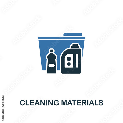 Cleaning Materials icon. Creative two colors design from cleaning icons collection. UI and UX usage. Illustration of cleaning materials icon. Pictogram isolated on white
