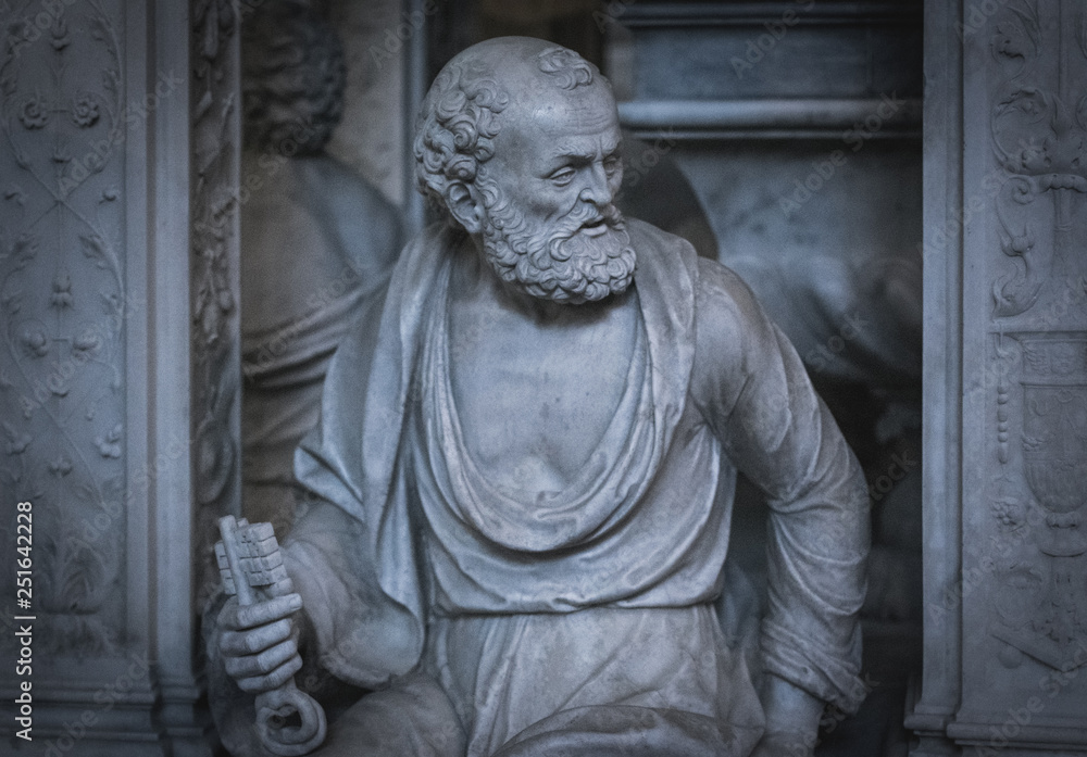 PARIS, FRANCE - 02 OCTOBER 2018: Statues in Saint Denis cathedral PARIS, FRANCE - 02 OCTOBER 2018: Statues in Saint Denis cathedral