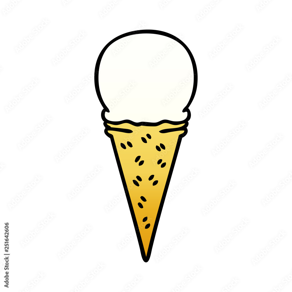 quirky gradient shaded cartoon vanilla ice cream cone Stock Vector | Adobe Stock quirky gradient shaded cartoon vanilla ice cream cone Stock Vector | Adobe Stock