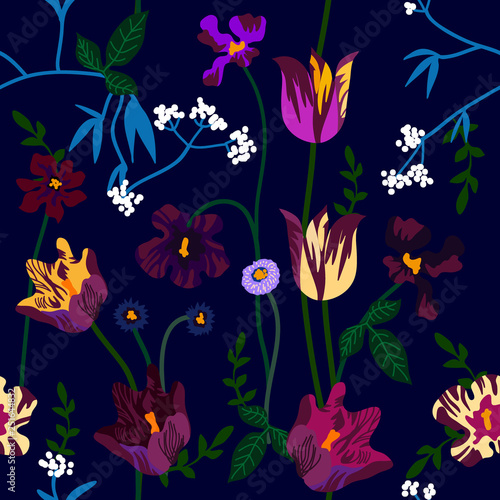 Dark moody floral composition.