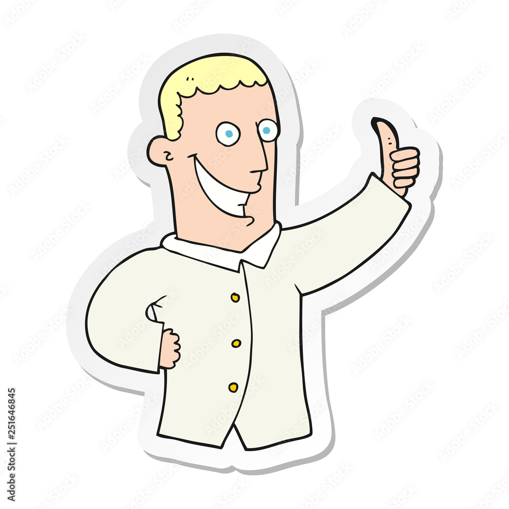sticker of a cartoon man giving approval