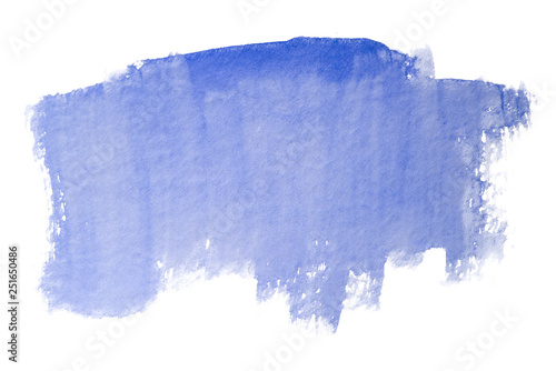 watercolor stain texture blue isolated on paper