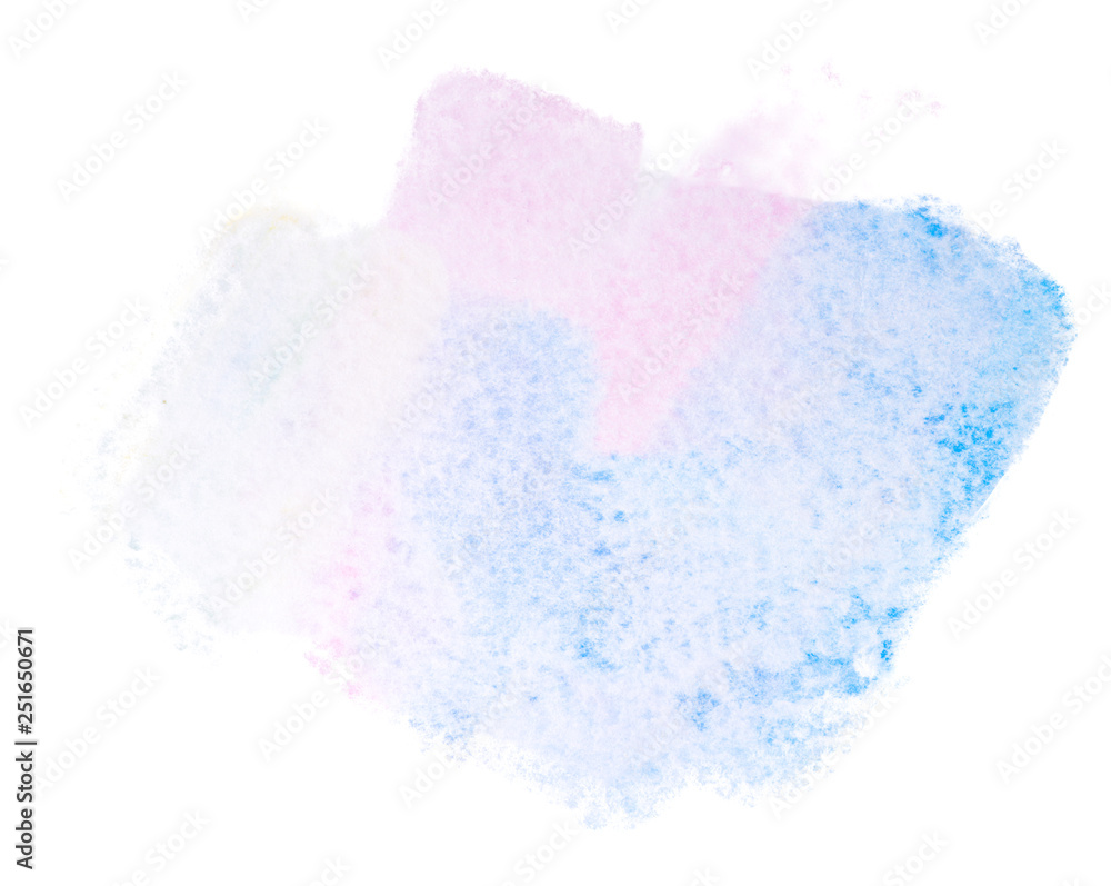 watercolor stain texture blue bright sky color isolated on paper