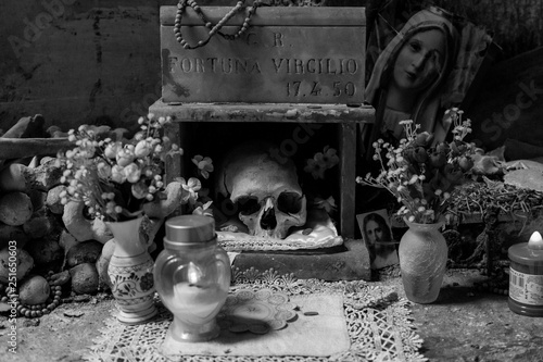 Картината върху платно Naples (Italy) - The Fontanelle cemetery is a charnel house, an ossuary, located