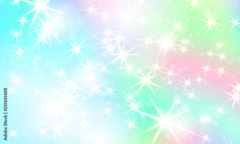 Unicorn rainbow background. Holographic sky Unicorn rainbow background. Holographic sky