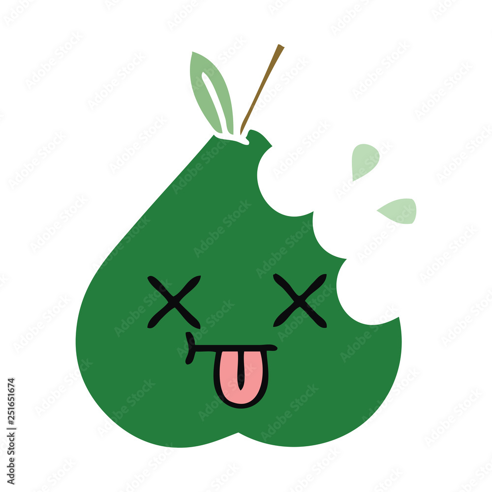 flat color retro cartoon pear flat color retro cartoon pear