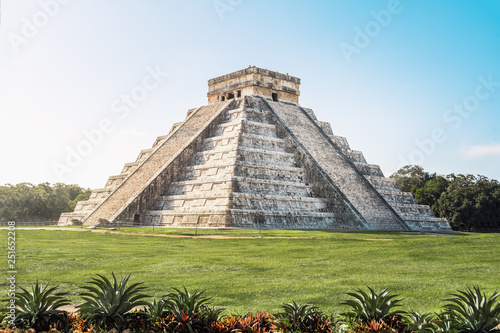 Mayan Temple pyramid  of Kukulkan, - Chichen Itza, Yucatan, Mexico photo