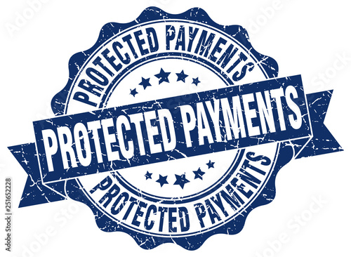protected payments stamp. sign. seal