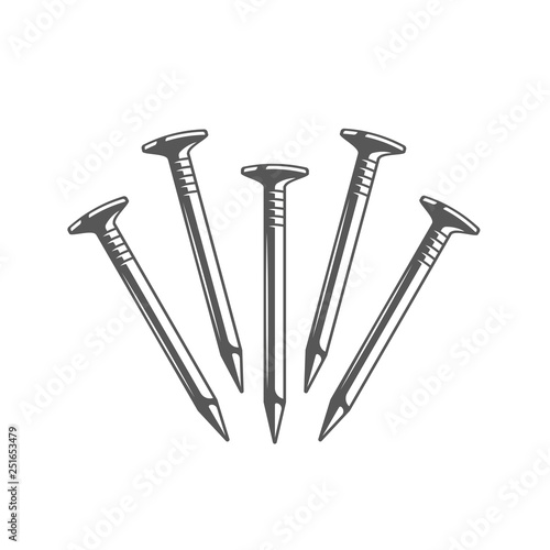 Nails isolated on white background