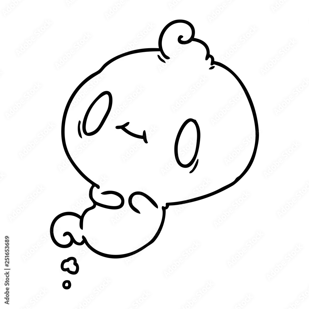 line drawing of a kawaii cute ghost line drawing of a kawaii cute ghost