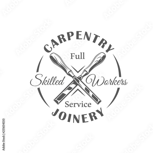 Chisels. Modern carpentry label