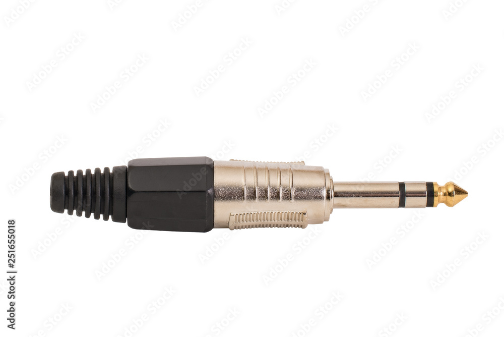 Metal audio Jack microphone Jack isolated on white background Metal audio Jack microphone Jack isolated on white background