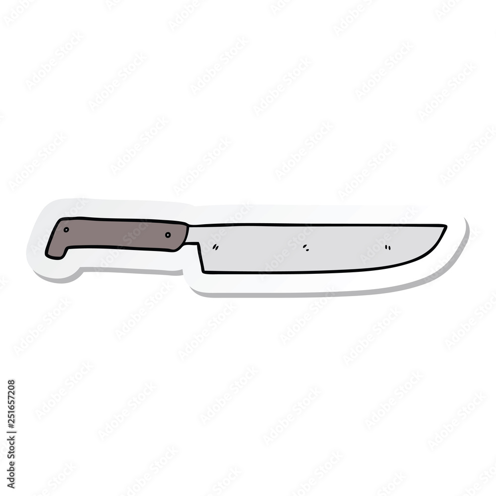 sticker of a cartoon kitchen knife sticker of a cartoon kitchen knife
