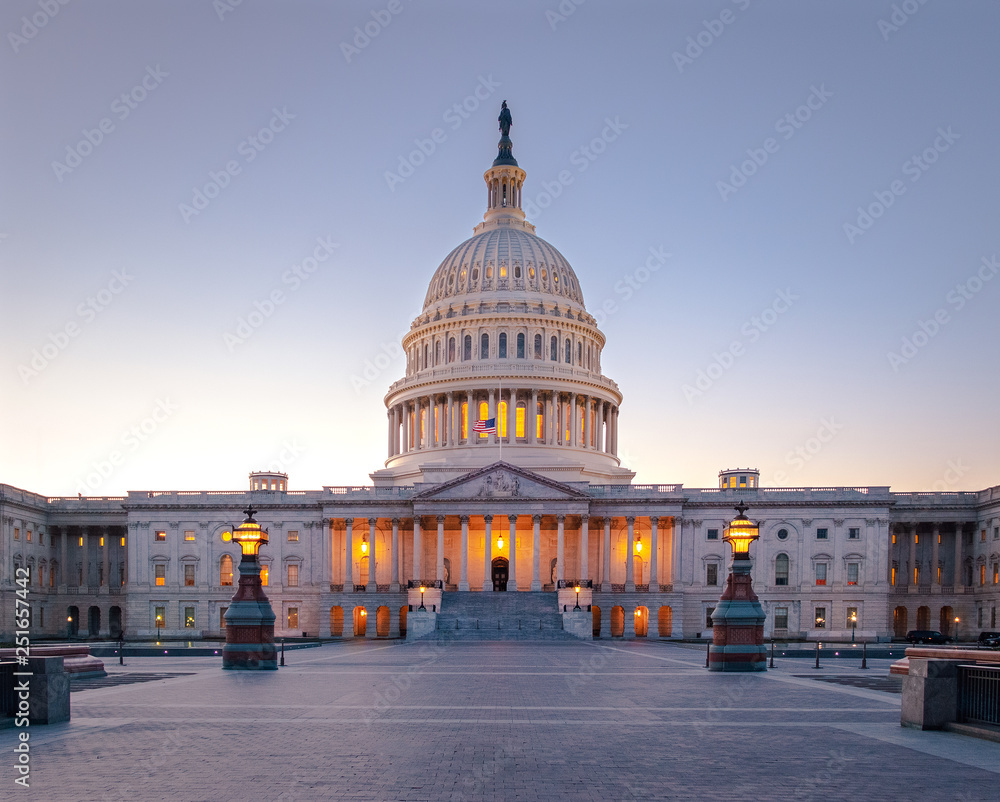 United States Capitol Building at sunset - Washington, DC, USA