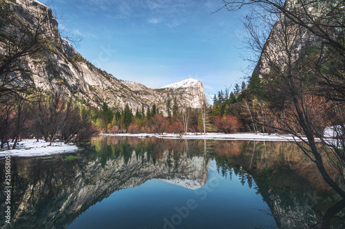 Mirror Lake at winter - Yosemite National Park, California, USA