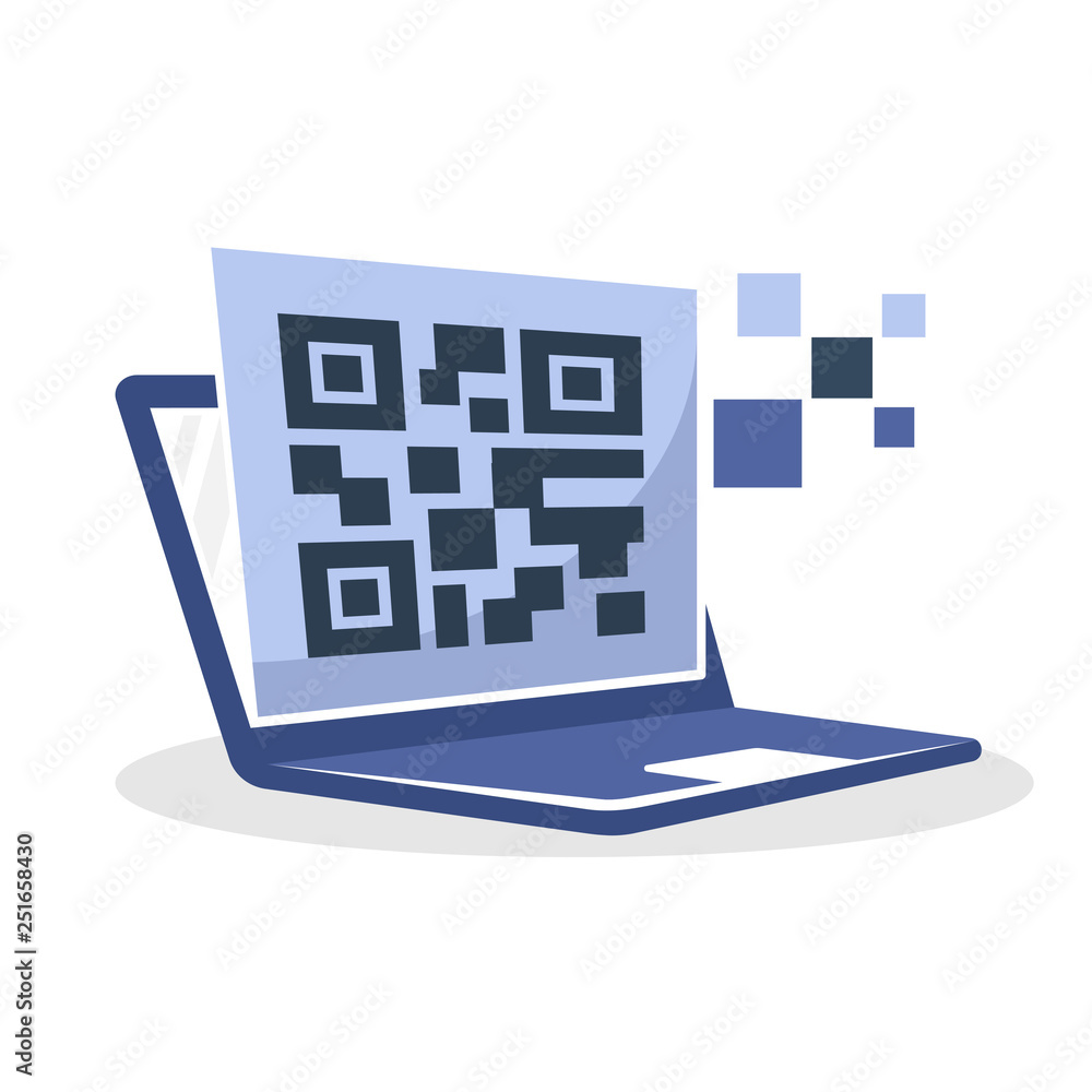 Vector illustration icon with the online QR code generator service concept  Stock Vector | Adobe Stock