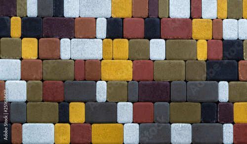 Colored paving slab with a beautiful high-quality texture close up.
