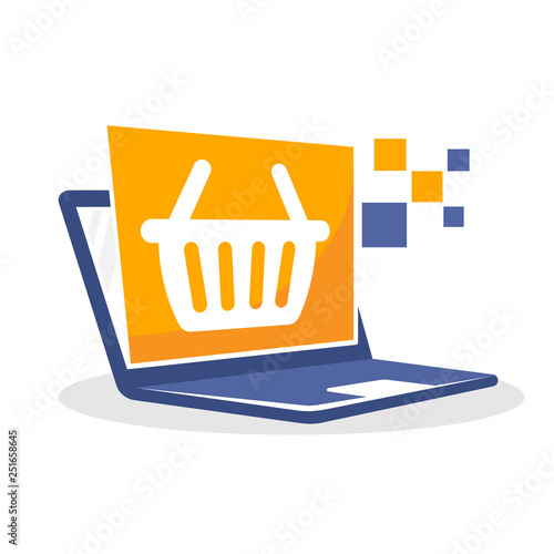 Vector illustration icon with the concept of online shopping