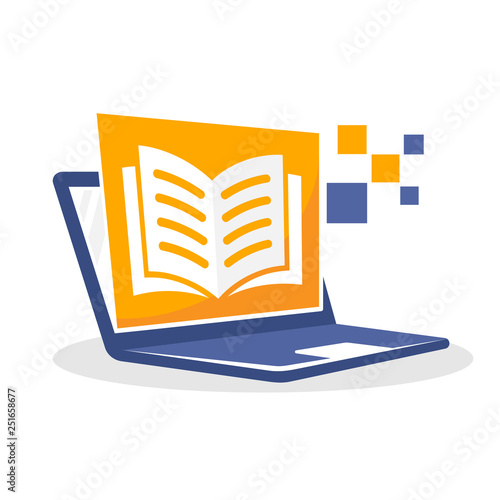 Vector illustration icon with the concept of online reading media
