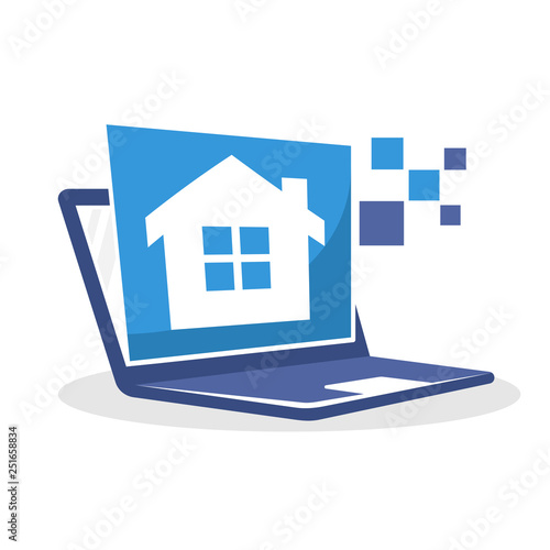 Vector icon illustration with digital media concept about housing property information