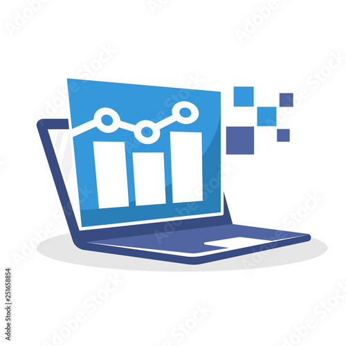 Vector illustration icon with the digital marketing business concept