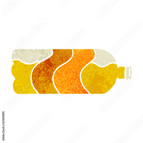 retro cartoon doodle of a soda bottle