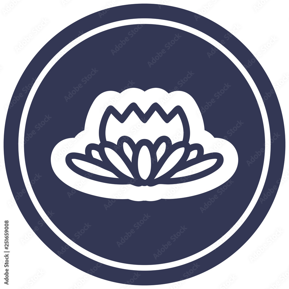 lotus flower circular icon
