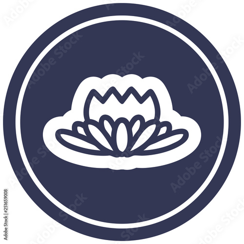 lotus flower circular icon