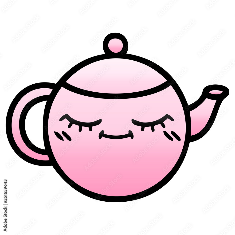 gradient shaded cartoon teapot gradient shaded cartoon teapot