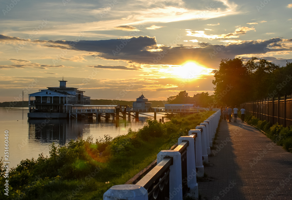 Summer sunset in the small russian town Summer sunset in the small russian town