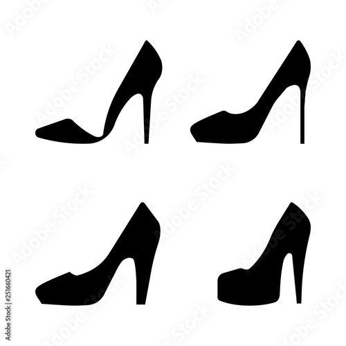 women shoes icon-fashion sign-footwear icon-leather sign-heels illustration