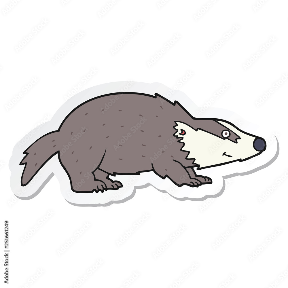 sticker of a cartoon badger sticker of a cartoon badger
