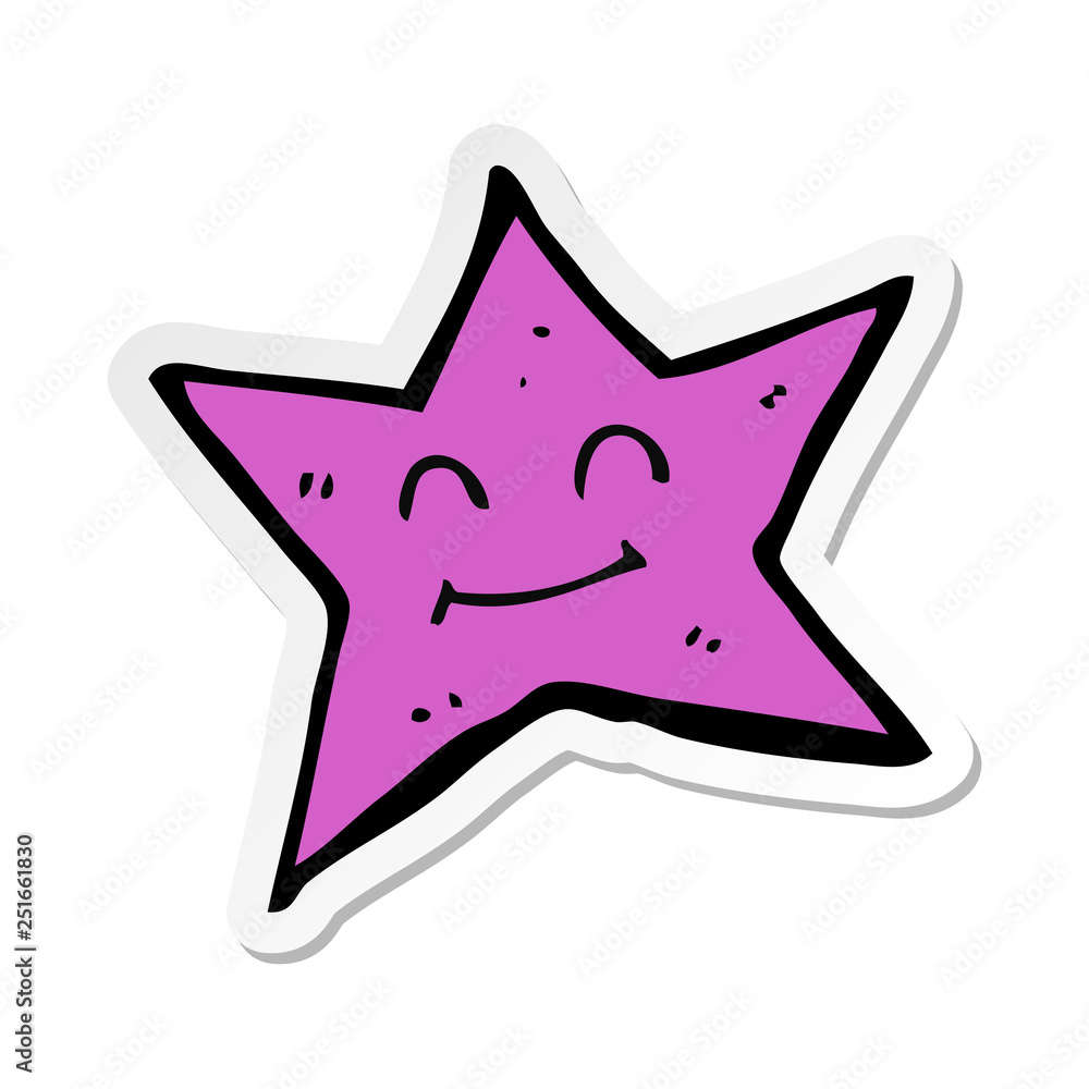 sticker of a cartoon star character sticker of a cartoon star character