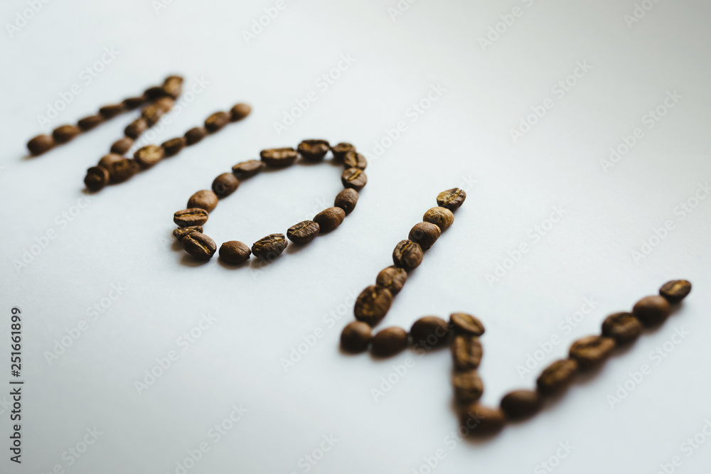word made of coffee beans isolated on white word made of coffee beans isolated on white