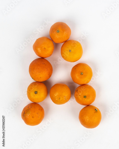 Letter A of tangerines