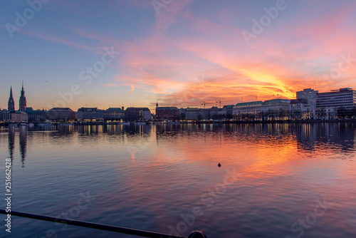 Hamburg, Germany at sunset