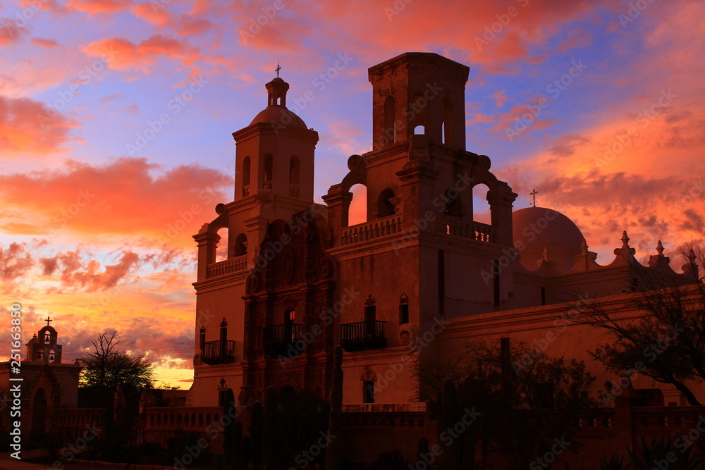 San Xavier sunset.