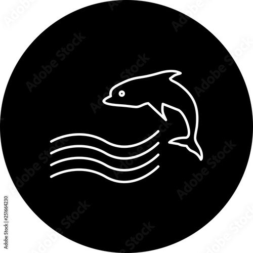 Vector Swimming Dolphin Icon