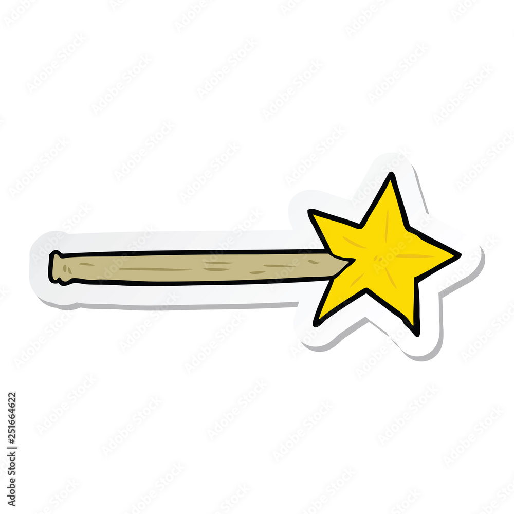 sticker of a cartoon magic wand sticker of a cartoon magic wand
