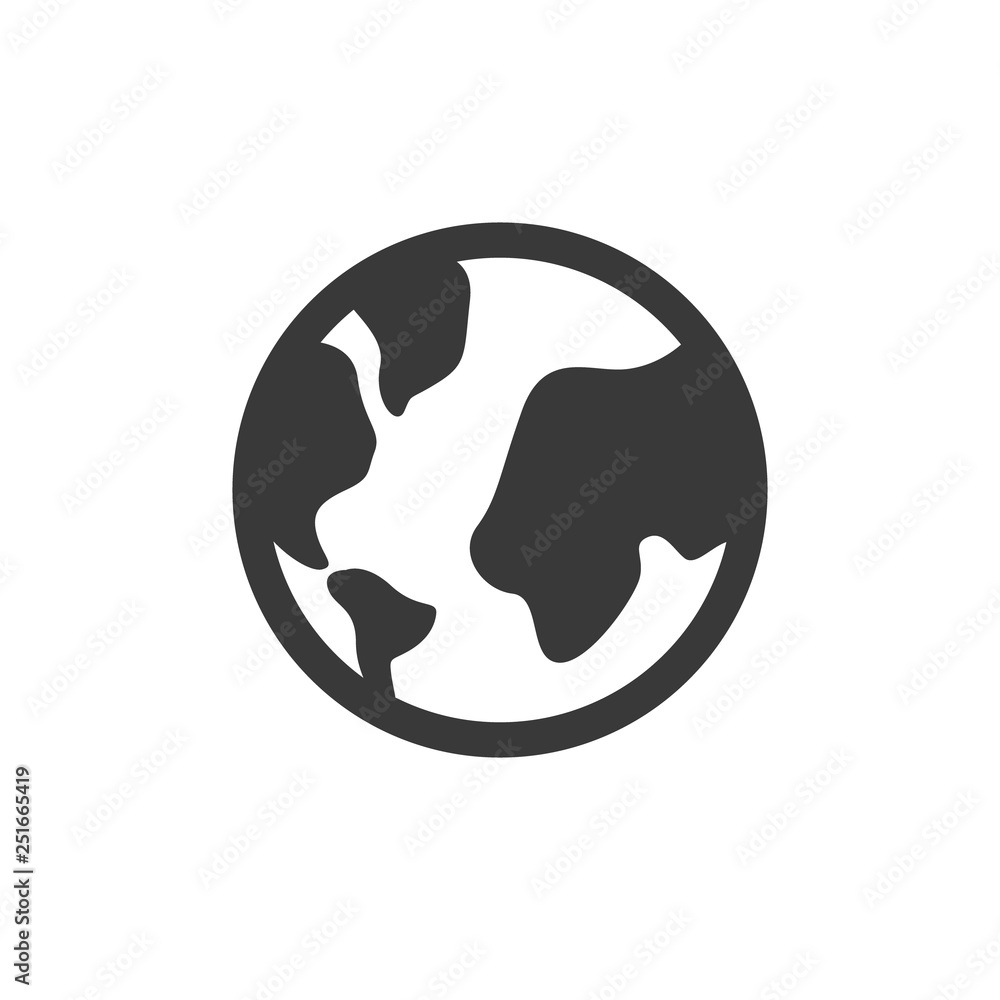 Globe icon, vector world earth sign, Global Internet concept geography map sign isolated on white, flat design for web mobile app. Globe icon, vector world earth sign, Global Internet concept geography map sign isolated on white, flat design for web mobile app.