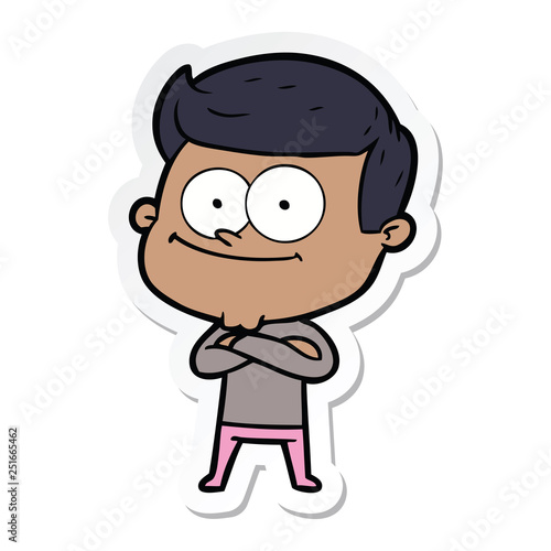 Wallpaper Mural sticker of a cartoon happy man Torontodigital.ca