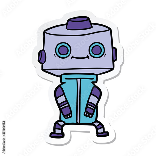 sticker of a cartoon robot