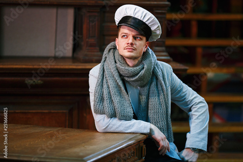 Young theater actor in sailor clothes. Ostap Bender photo