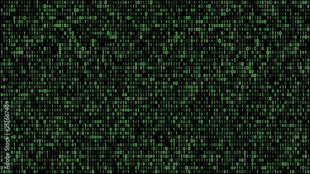 Digital matrix binary flow green Digital matrix binary flow green