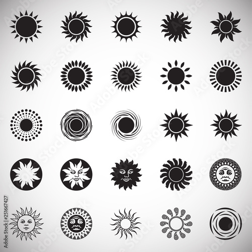 Sun icons set on white background for graphic and web design, Modern simple vector sign. Internet concept. Trendy symbol for website design web button or mobile app
