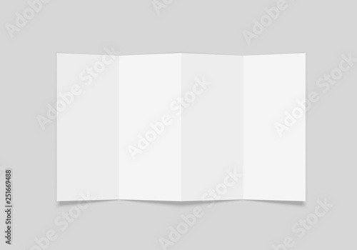 Four fold brochure mockup. Blank white  brochure mock up.