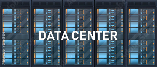 Creative vector illustration of server rack room, big data bank center isolated on transparent background. Art design web hosting technology. Abstract concept graphic computer service element