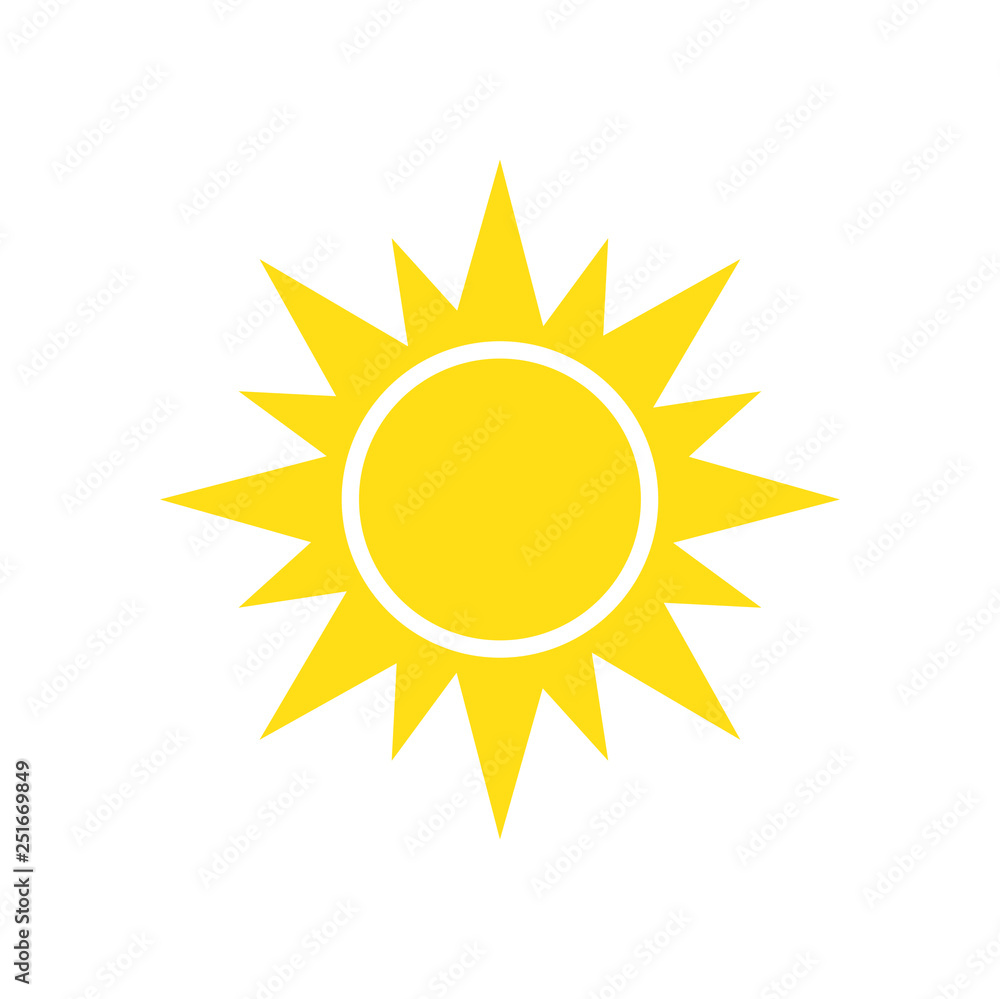Sun icon on white background for graphic and web design, Modern simple vector sign. Internet concept. Trendy symbol for website design web button or mobile app Sun icon on white background for graphic and web design, Modern simple vector sign. Internet concept. Trendy symbol for website design web button or mobile app